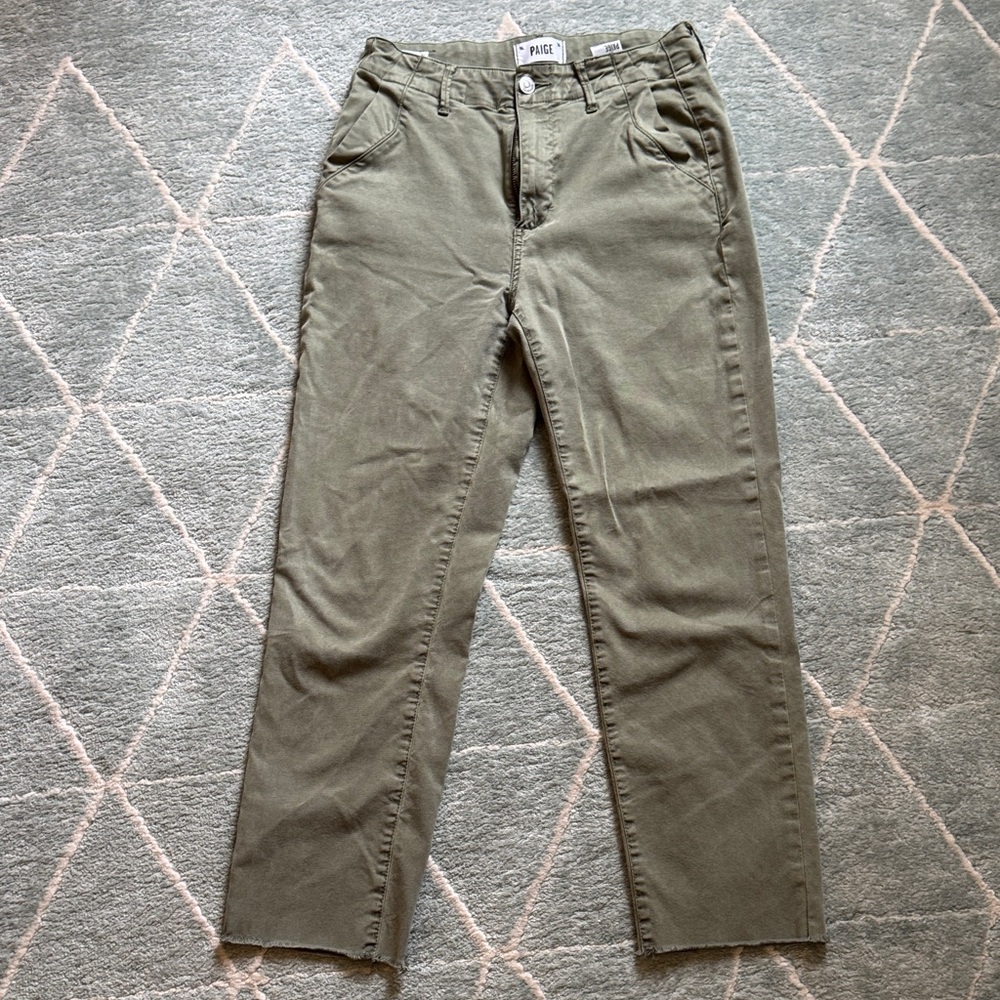 PAIGE Women's Green Straight Leg Jeans